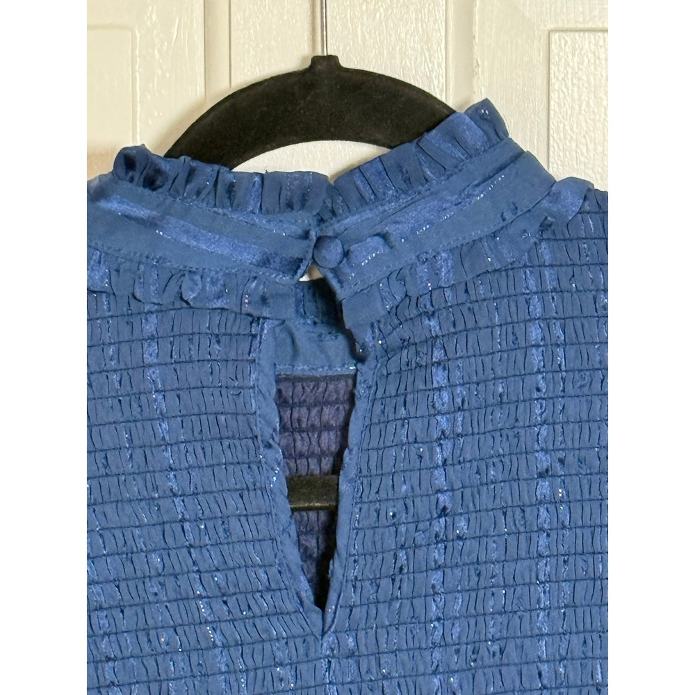 Lulus Heartful Romance Navy Striped Smocked Long Sleeve Mini Dress Size M - Picture 6 of 11